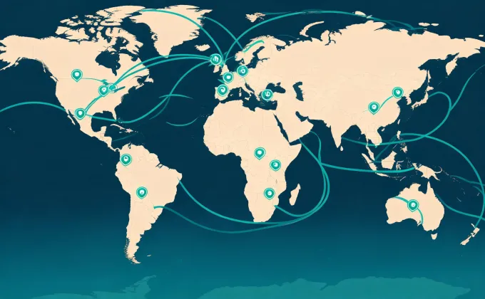 Global energy storage support network illustration